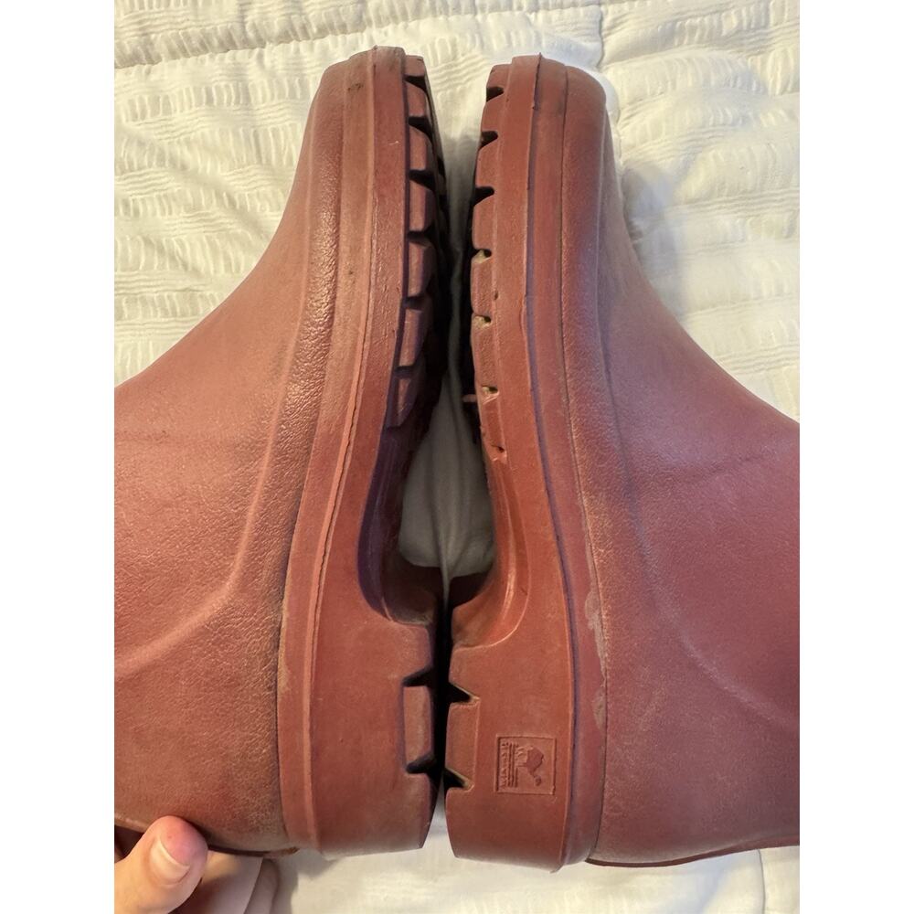 Le Chameau Rubber Rain boots Maroon Burgundy Women's Size 6 Long Round Toe - Picture 4 of 11